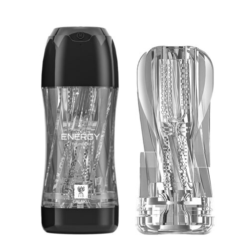 Cốc âm đạo Galaku Energy đồ chơi tình dục dành cho nam giới được sản xuất silicone. Sự co rút và đàn hồi bên trong hoàn toàn do áp suất không khí, không phải do vật liệu. Âm đạo trong suốt cao cấp Galaku Energy mang lại cảm giác mềm mại nhưng rất dính trên dương vật, tạo khoái cảm đặc biệt. Người dùng hoàn toàn chủ động cài đặt áp suất hút và độ co bóp theo ý muốn. Sự thay đổi áp suất không khí cũng làm co lại các bề mặt có gai của thành cốc và làm tăng khoái cảm mãnh liệt.